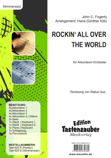 Rockin' All over the World, Status Quo, John C. Fogerty, Hans-Günther Kölz, Akkordeonorchester, Rock-Hymne, mittelschwer, Unterhaltungsmusik, Akkordeon Noten, Stimmensatzdeckblatt