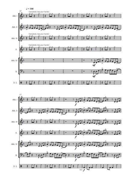 Soul-Connection, Thomas Ott, Akkordeon-Orchester, Soul Rock, leicht-mittelschwer, Originalkomposition, Originalmusik, Akkordeon Noten, Beispielseite