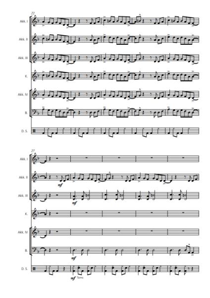 Soul-Connection, Thomas Ott, Akkordeon-Orchester, Soul Rock, leicht-mittelschwer, Originalkomposition, Originalmusik, Akkordeon Noten, Notenbeispiel