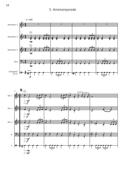 Gartenmusik, Kai Armbruster, Akkordeon-Orchester, Akkordeon-Ensemble, Suite in 5 Sätzen, auch für kleine Besetzung, leicht, Originalkomposition, Originalmusik, Akkordeon Noten, Demoseite