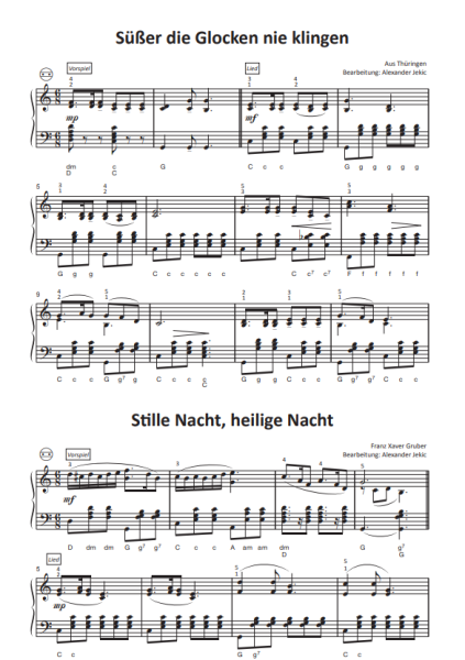Einfach schöne Weihnachtslieder, Alexander Jekic, Akkordeon-Solo, Standardbass MII, Spielheft, Soloband, Vorspiel, Konzert, Akkordeonunterricht, leicht, Anfänger, Wiedereinsteiger, inkl. Online-Audio, Akkordeon Noten, Beispielseite