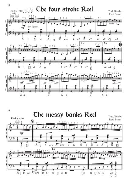 Irish Songs 2, Rudi Braun, Akkordeon Solo, Standardbass MII, ​mittel-schwer, Irland, Akkordeon Noten