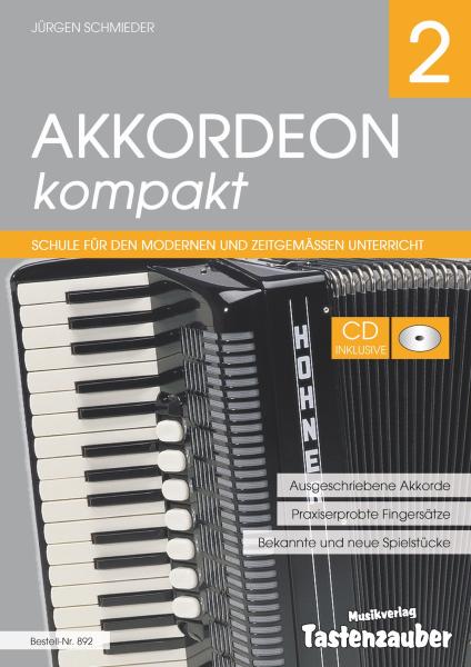 Akkordeon kompakt Band 2, Jürgen Schmieder, Akkordeonschule mit CD, Akkordeon Noten, Anfänger, Unterricht, Akkordeonunterricht