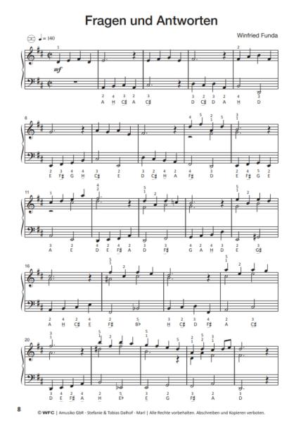 Bass... Bässer... Am Besten! 2, Winfried Funda, Akkordeon-Solo, ​Standardbass MII, Einzeltonspiel, Spielheft, Soloband, leicht-mittelschwer, Akkordeon Noten, Notenbeispiel