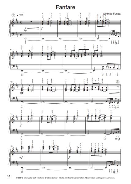 Bass... Bässer... Am Besten! 2, Winfried Funda, Akkordeon-Solo, ​Standardbass MII, Einzeltonspiel, Spielheft, Soloband, leicht-mittelschwer, Akkordeon Noten, Blick in die Noten