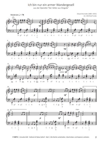Jede Wette ... Operette, Winfried Funda, Akkordeon-Solo, ​Standardbass MII, Spielheft, Soloband, Konzert, Auftritt, mit Anmoderationen, mittelschwer, Akkordeon Noten, Beispielseite
