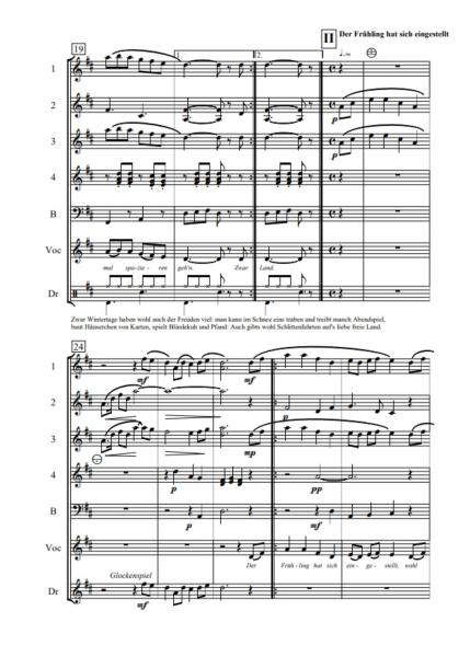 Früh links erwachen, Winfried Funda, Medley. Akkordeon-Orchester, ​es darf mitgesungen werden, mittelschwer, Akkordeon Noten, Blick in die Noten
