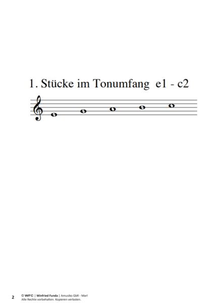 Musaik 1, Winfried Funda, Instrumente in C-Stimmung, Querflöte, Oboe, Geige, Spielheft, Soloband, Anfänger, Einsteiger, Musizieren lernen, mit Online-Audio, sehr leicht-leicht, Originalkompositionen, Originalmusik, Noten für C-Instrumente, Ansichtsseite