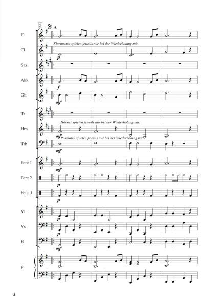 Traumbilder, Winfried Funda, Kunterbuntes Orchester, Originalkomposition, inkl. Online-Audio, leicht, Noten für Schulorchester, Notenbeispiel